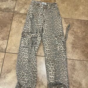 Leopard Print Cargo Pants